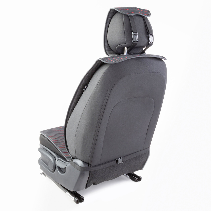 Накидки на передние сиденья "Car Performance", 2 шт., fiberflax CUS-1022 BK/RD