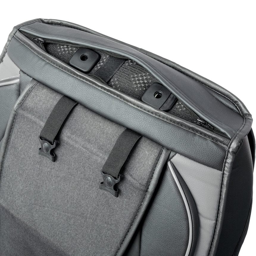 Каркасные 3D накидки на передние сиденья "Car Performance", 2 шт., экокожа CUS-3012 BK/GY