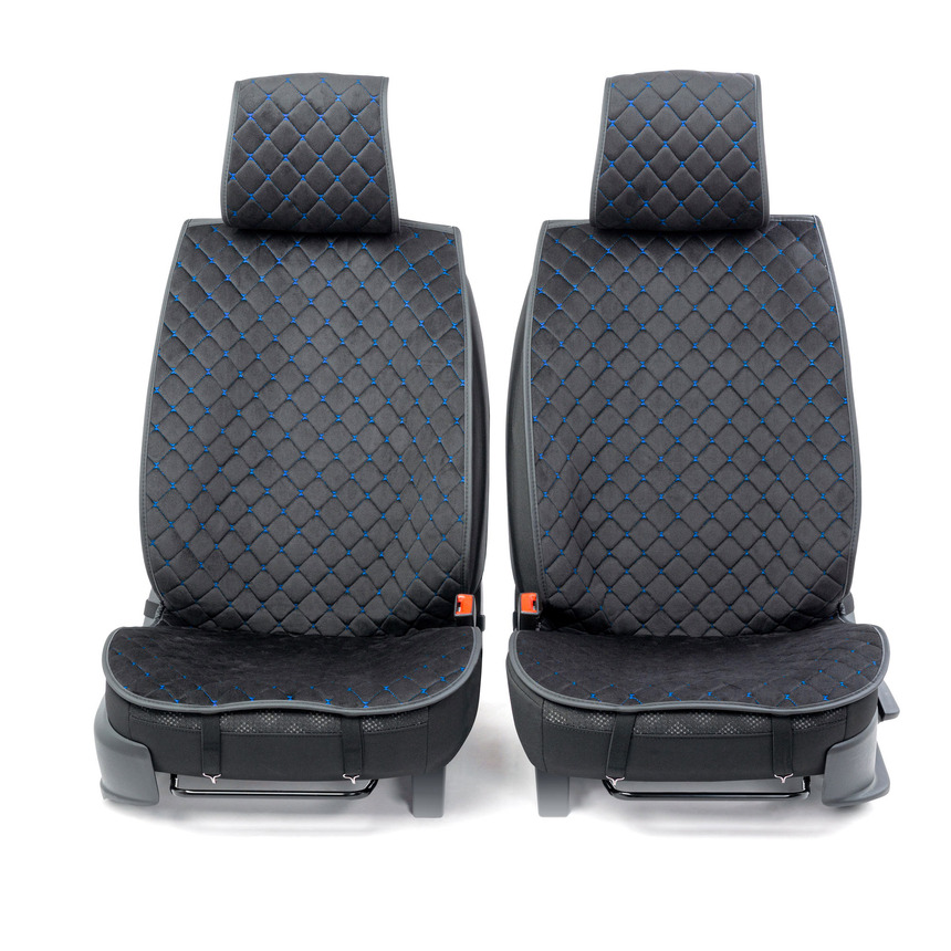 Накидки на передние сиденья "Car Performance", 2 шт., алькантара CUS-1012 BK/BL