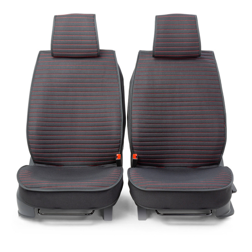 Каркасные накидки на передние сиденья "Car Performance", 2 шт., fiberflax CUS-2022 BK/RD Каркасные накидки на передние сиденья "Car Performance", 2 шт., fiberflax CUS-2022 BK/RD