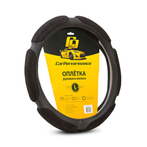 Спонжевая оплётка на руль Car Performance, алькантара/экокожа CP-5026 BK (L)