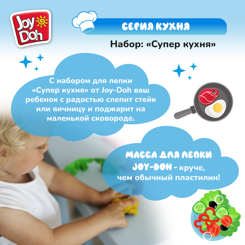 Масса для лепки Joy-Doh, набор СУПЕР КУХНЯ KITC-425 pot