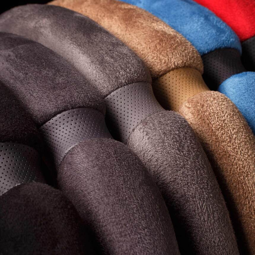 Спонжевая оплётка на руль Car Performance, алькантара/экокожа CP-5016 BK (L)