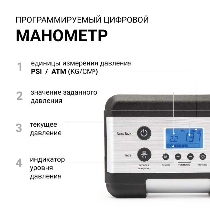 Цифровой компрессор AUTOPROFI, 30 л./мин. AK-35 Digital