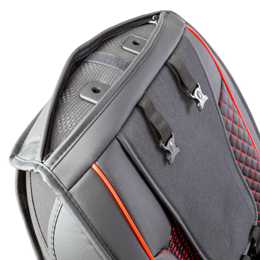 Каркасные накидки на передние сиденья "Car Performance", 2 шт., экокожа CUS-2102 BK/RD