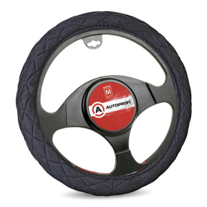 Спонжевая оплетка руля AUTOPROFI SP-9020 BK (XL)