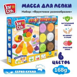 Масса для лепки Joy-Doh, набор ФРУКТОВОЕ РАЗНООБРАЗИЕ FRUT-168 pot