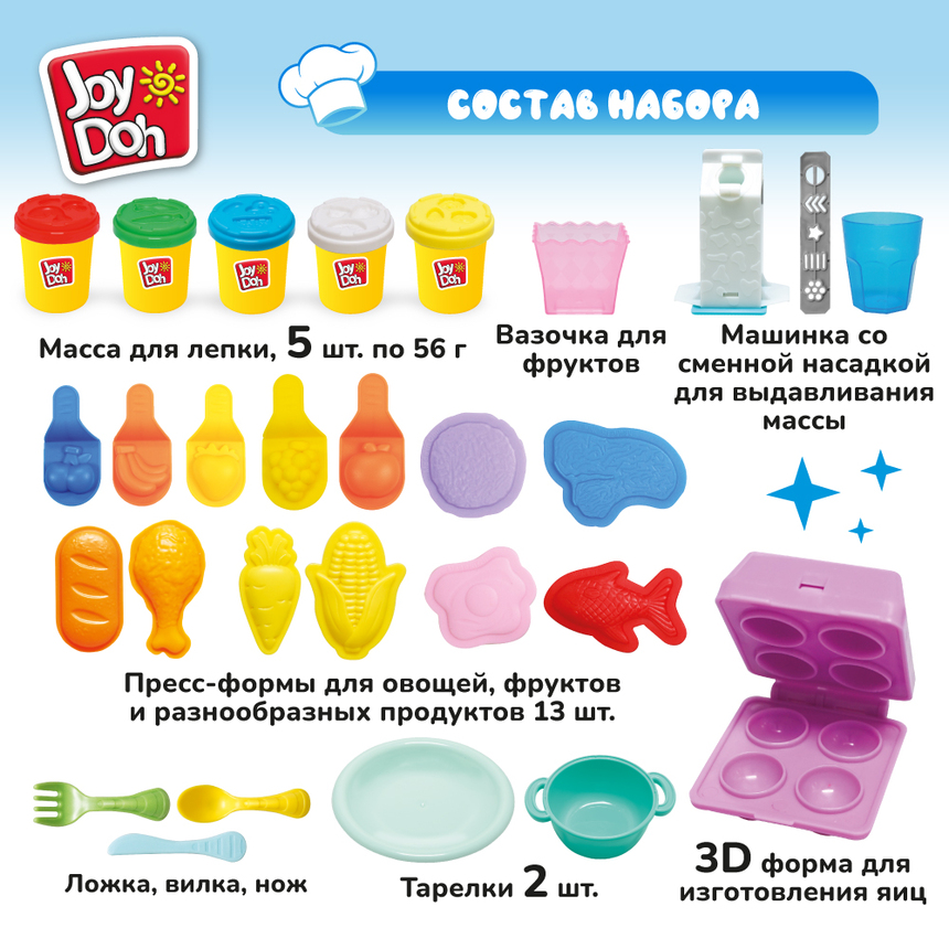 Масса для лепки Joy Doh, набор БАКАЛЕЯ GROC-280 pot