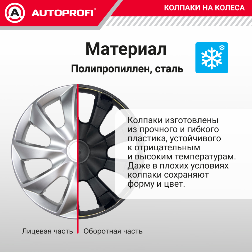 Колпаки на колёса AUTOPROFI WC-2015 SILVER (14) Колпаки на колёса AUTOPROFI WC-2015 SILVER (14)