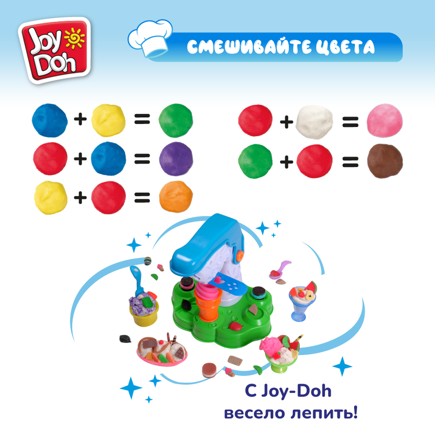 Масса для лепки Joy-Doh, набор МОРОЖЕНИЦА ICES-200 pot