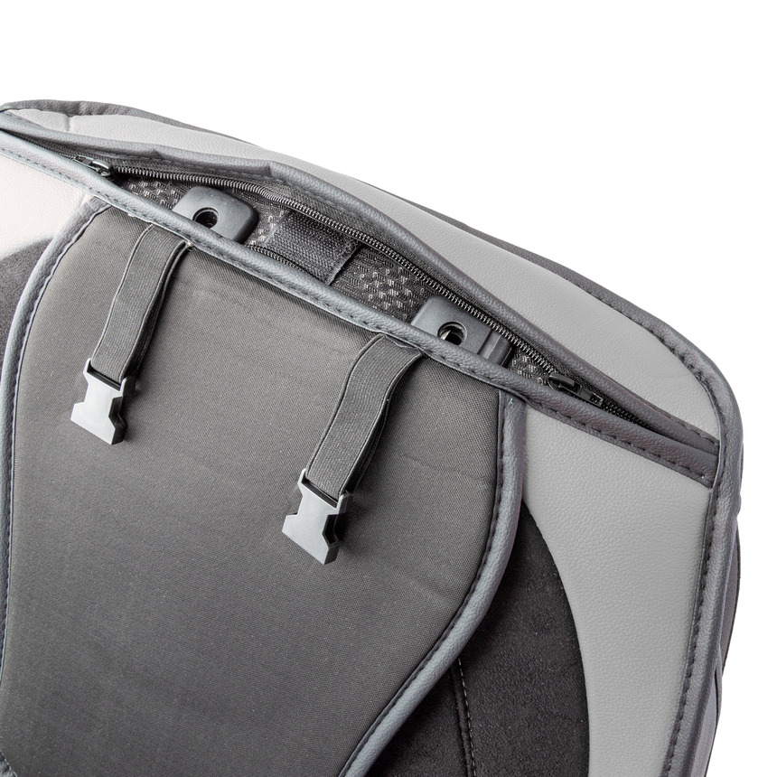 Каркасные 3D накидки на передние сиденья "Car Performance", 2 шт., экокожа/алькантара CUS-3034 BK/GY