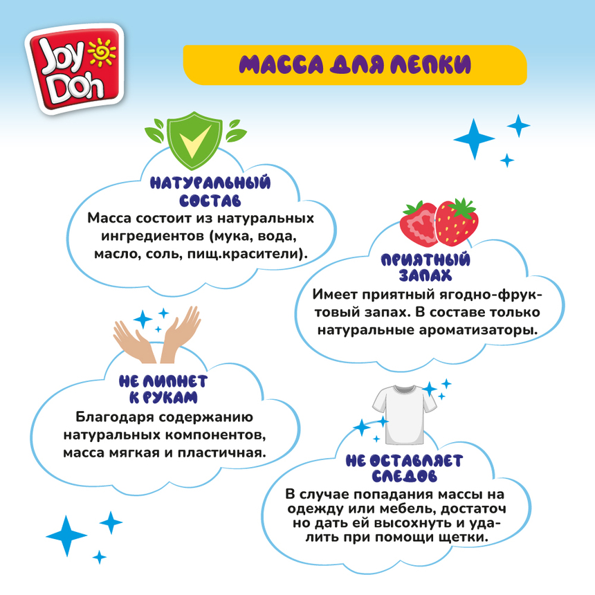 Масса для лепки Joy-Doh, набор из 8 баночек 56 г POT-08/056