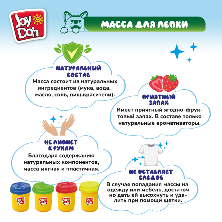 Масса для лепки Joy-Doh, набор ФЕРМЕРСКОЕ ПОДВОРЬЕ FARM-224 pot