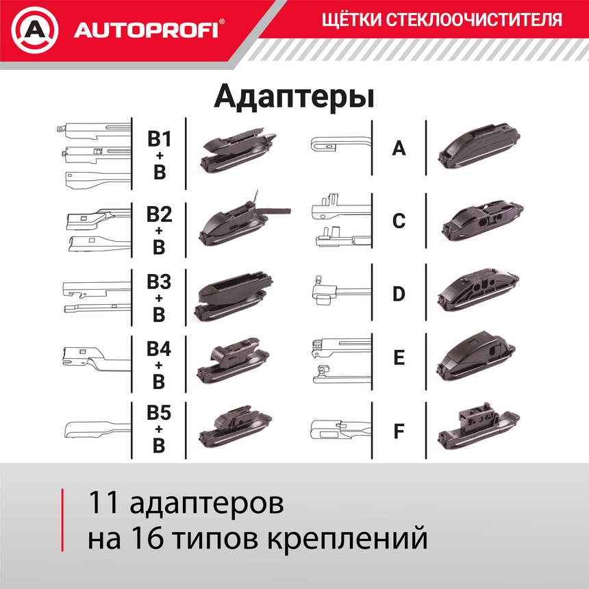 Щетка стеклоочистителя "AUTOPROFI", бескаркасная ULF-15
