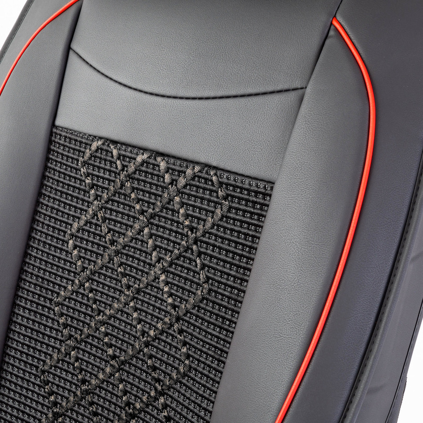 Каркасные накидки на передние сиденья "Car Performance", 2 шт., экокожа CUS-2092 BK/BK