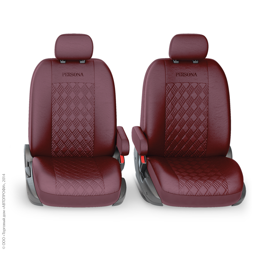 Чехлы на сиденья универсальные экокожа PERSONA FULL (M) PER-1305GF CHERRY