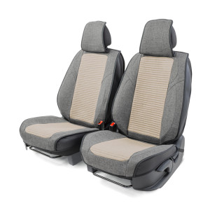 Каркасные 3D накидки на передние сиденья "Car Performance", 2 шт., fiberflax CUS-3024 D.GY/L.GY