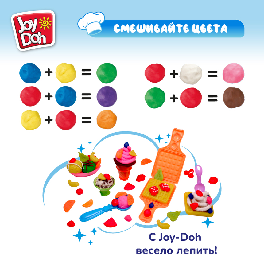 Масса для лепки Joy-Doh, набор МОРОЖЕНОЕ И ВАФЛИ WAFF-168 pot