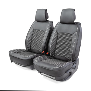 Каркасные накидки на передние сиденья "Car Performance", 2 шт., экокожа CUS-2102 BK/GY Каркасные накидки на передние сиденья "Car Performance", 2 шт., экокожа CUS-2102 BK/GY