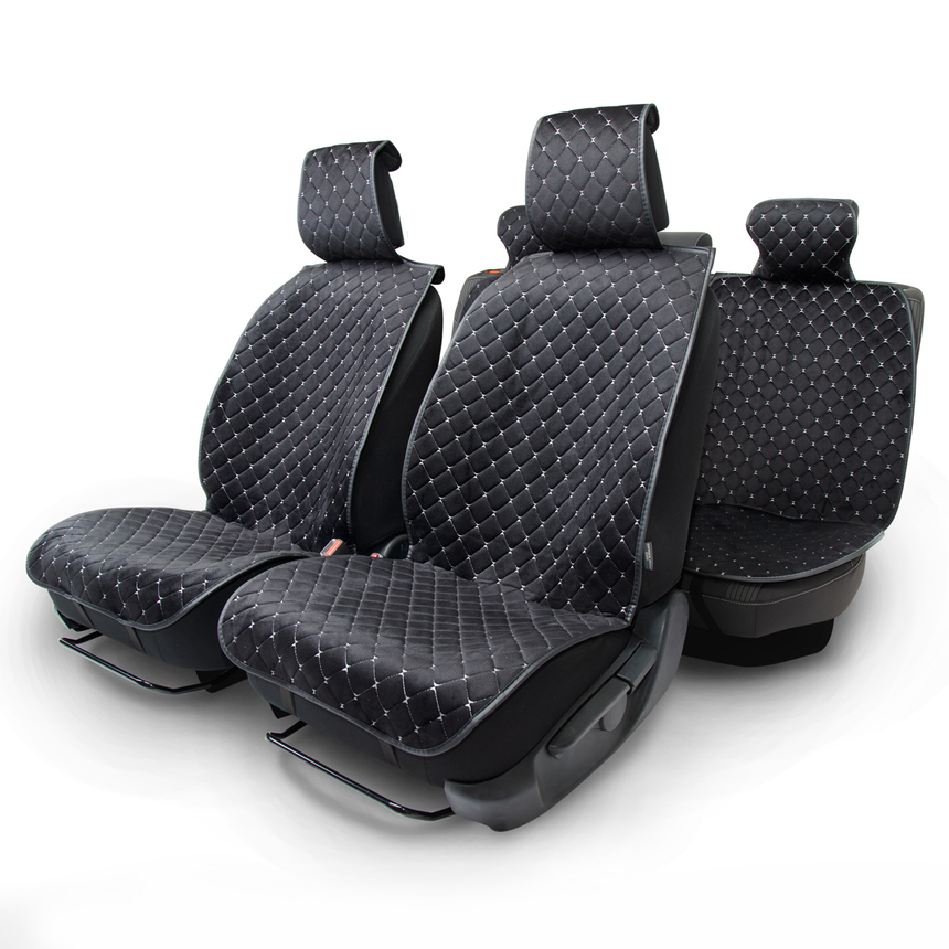 Накидки на сиденья автомобиля "Car Performance" (на весь салон), алькантара CUS-1015 BK/GY Накидки на сиденья автомобиля "Car Performance" (на весь салон), алькантара CUS-1015 BK/GY