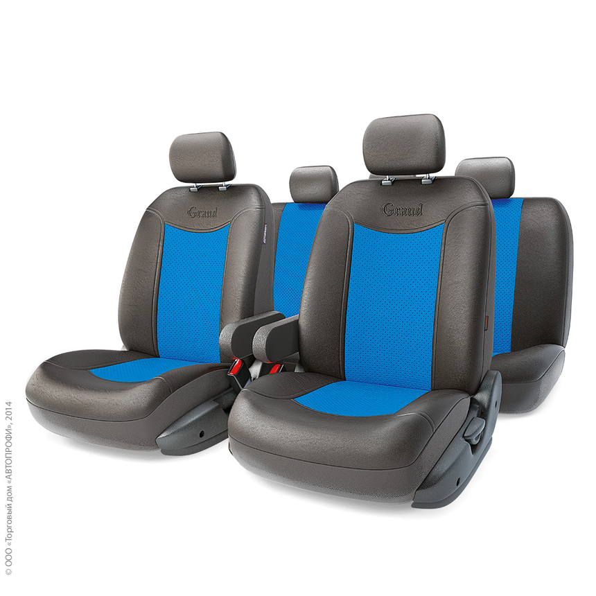Чехлы на сиденья универсальные экокожа GRAND FULL GND-1305GF BK/BL