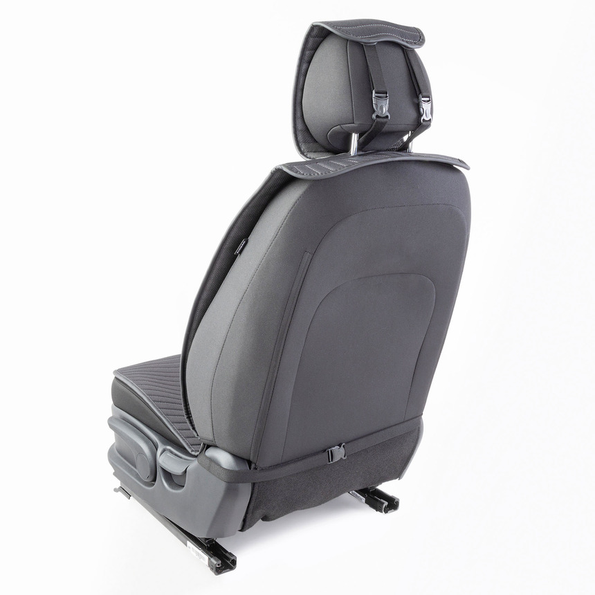 Накидки на передние сиденья "Car Performance", 2 шт., fiberflax CUS-1022 BK/GY Накидки на передние сиденья "Car Performance", 2 шт., fiberflax CUS-1022 BK/GY