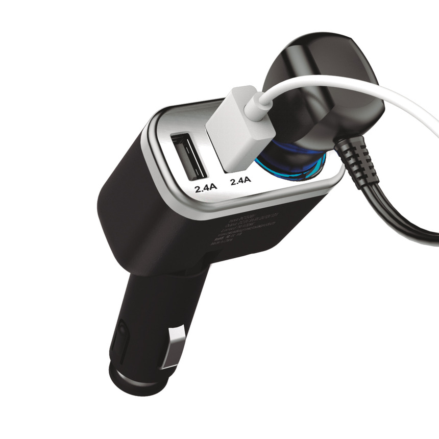 Автомобильное зарядное устройство KODAK для телефона/планшета, USBх2, Quick Charge 3.0. UC107