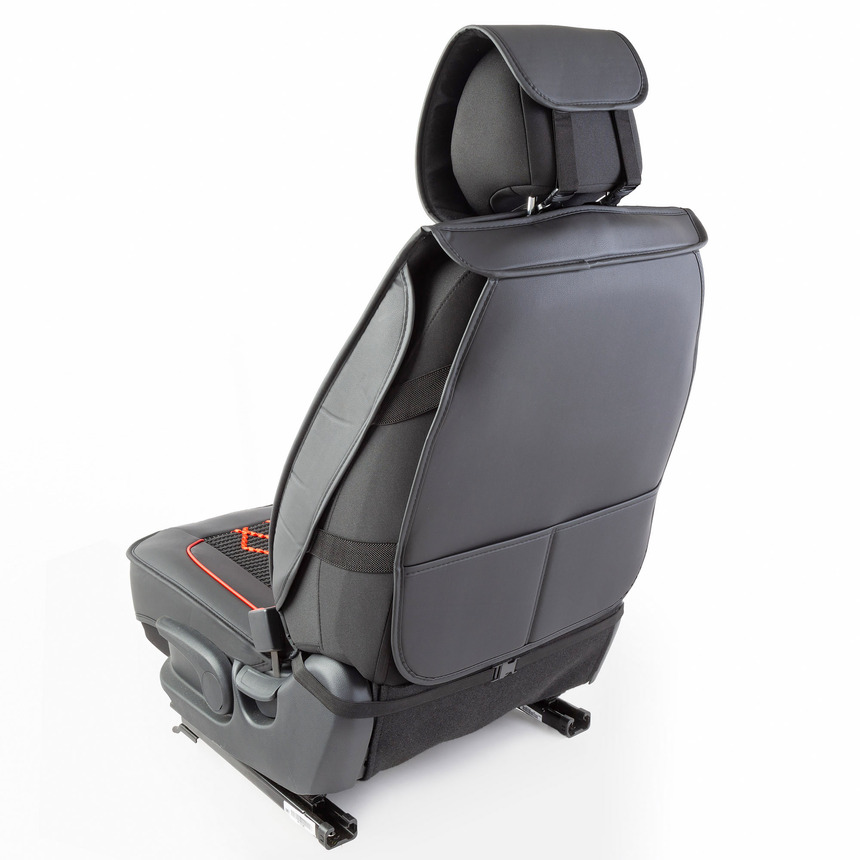 Каркасные накидки на передние сиденья "Car Performance", 2 шт., экокожа CUS-2092 BK/RD Каркасные накидки на передние сиденья "Car Performance", 2 шт., экокожа CUS-2092 BK/RD