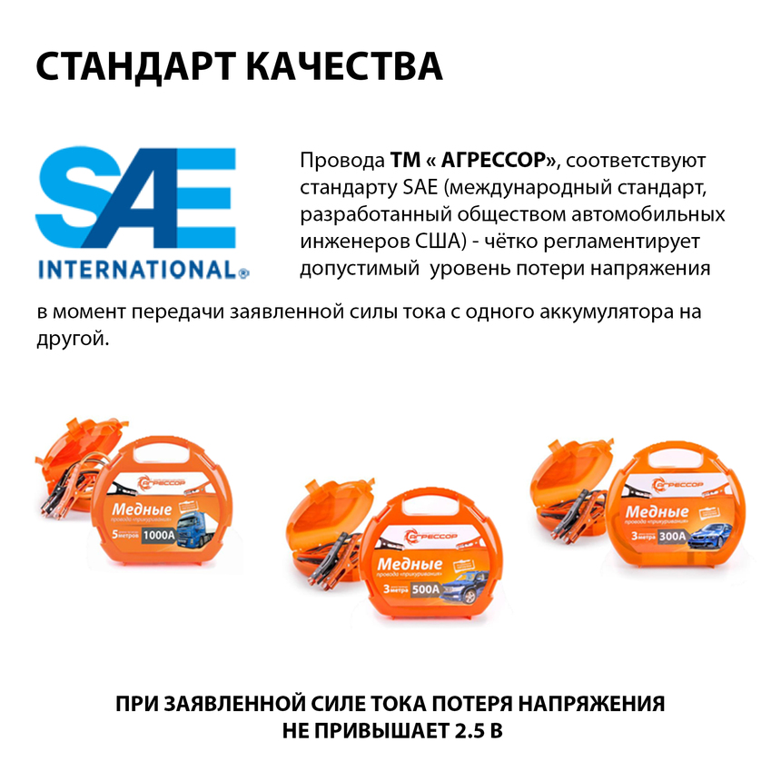 Медные провода прикуривания "Агрессор" AGR-300