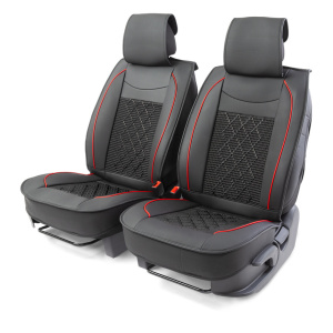 Каркасные накидки на передние сиденья "Car Performance", 2 шт., экокожа CUS-2092 BK/BK Каркасные накидки на передние сиденья "Car Performance", 2 шт., экокожа CUS-2092 BK/BK