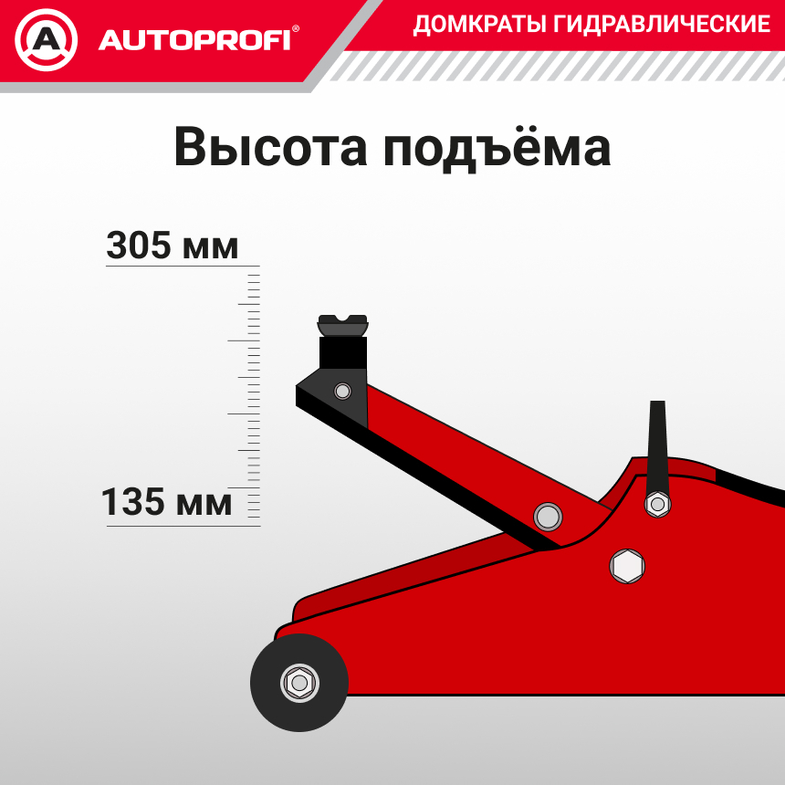 Домкрат гидравлический в кейсе (2 тонны) AUTOPROFI DP-17R