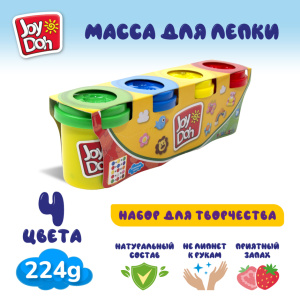 Масса для лепки Joy-Doh, набор из 4 баночек 56г POT-04/056