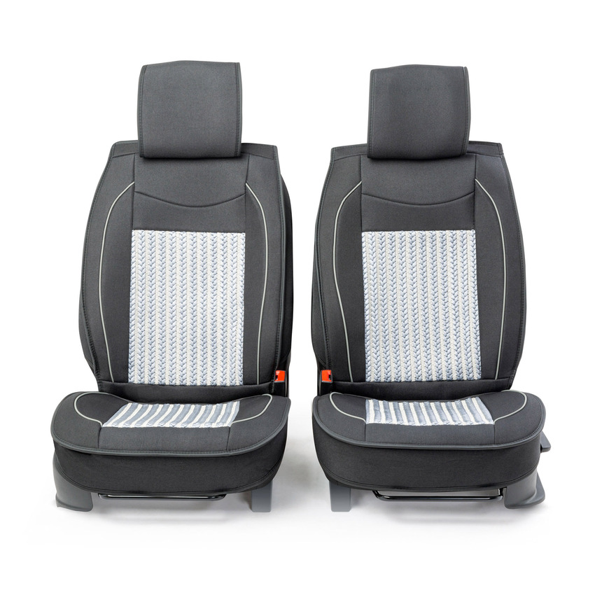 Каркасные накидки на передние сиденья "Car Performance", 2 шт., fiberflax CUS-2062 BK/GY Каркасные накидки на передние сиденья "Car Performance", 2 шт., fiberflax CUS-2062 BK/GY