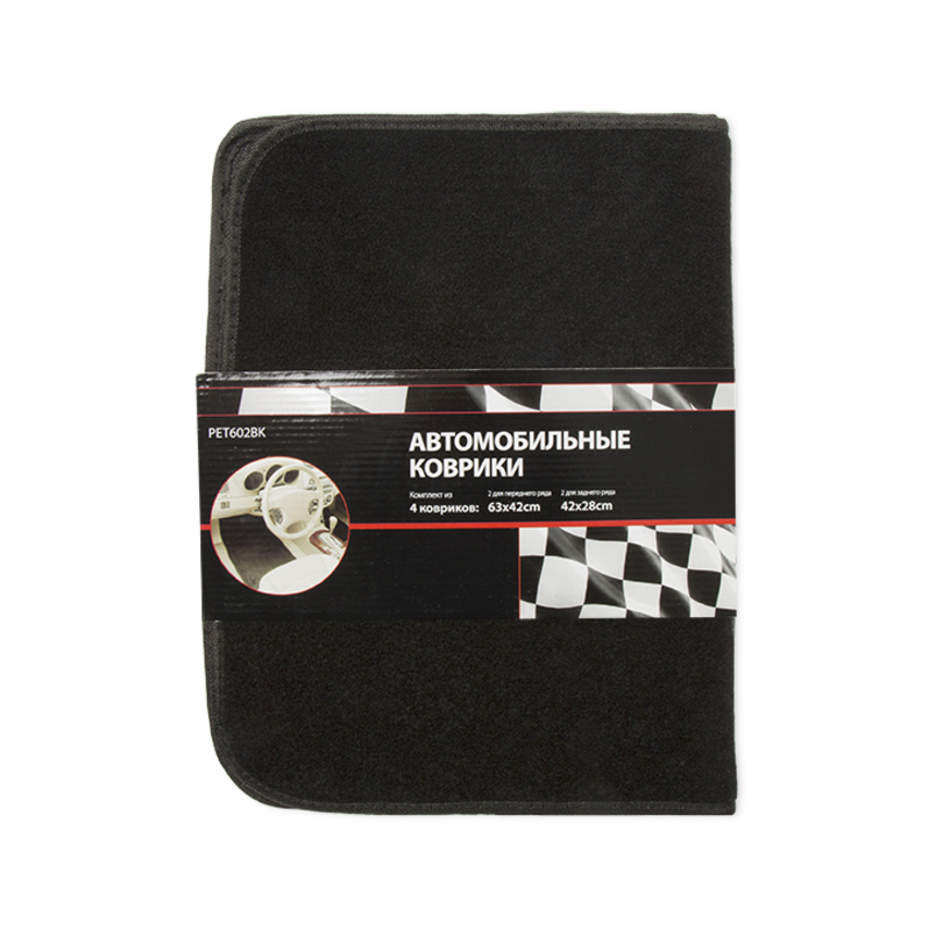 Комплект ковролиновых ковриков PET602 BK