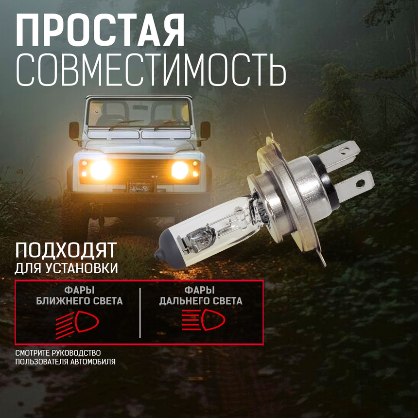 Лампа галогенная STD-H4 Лампа галогенная STD-H4