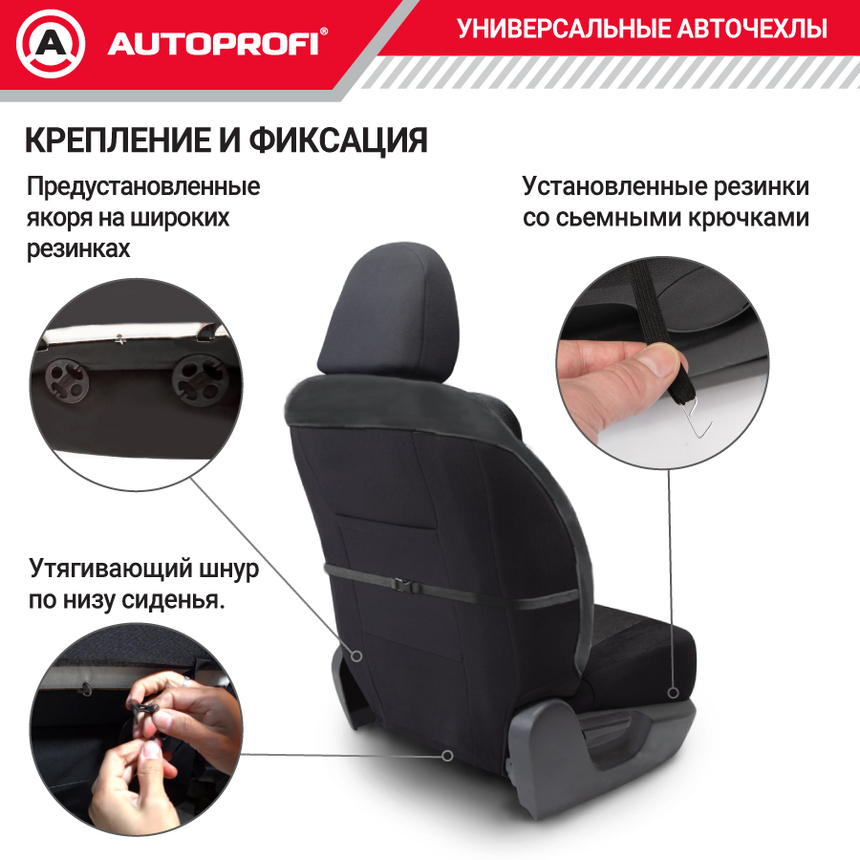 Комплект чехлов на сиденья COMFORT COMBO, материал велюр CMB-0405 BK/BL Комплект чехлов на сиденья COMFORT COMBO, материал велюр CMB-0405 BK/BL