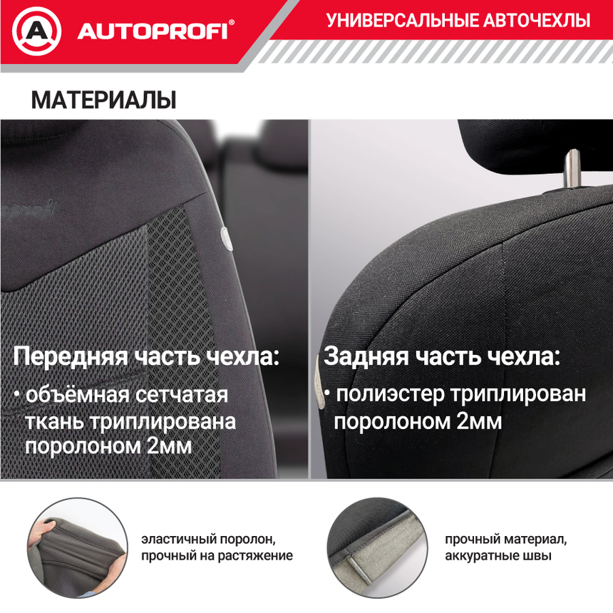 Комплект чехлов на сиденья AEROBOOST, материал объёмная сетчатая ткань AER-1102 BK/BK Комплект чехлов на сиденья AEROBOOST, материал объёмная сетчатая ткань AER-1102 BK/BK