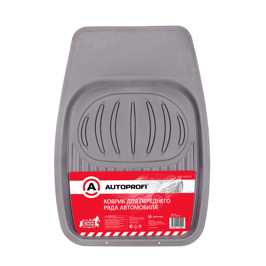 Коврик автомобильный AUTOPROFI для переднего ряда RUS-105f GY Коврик автомобильный AUTOPROFI для переднего ряда RUS-105f GY