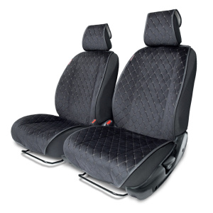 Накидки на передние сиденья автомобиля "Autoprofi", алькантара ALC-0410 BK/GY Накидки на передние сиденья автомобиля "Autoprofi", алькантара ALC-0410 BK/GY