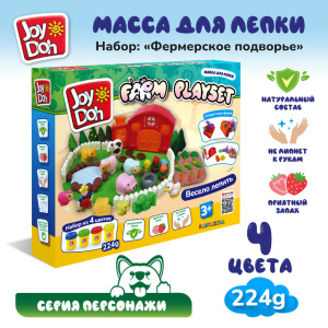 Масса для лепки Joy-Doh, набор ФЕРМЕРСКОЕ ПОДВОРЬЕ FARM-224 pot