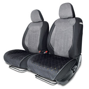 Накидки на нижнюю часть переднего сиденья AUTOPROFI, алькантара ALC-0210 BK/BE