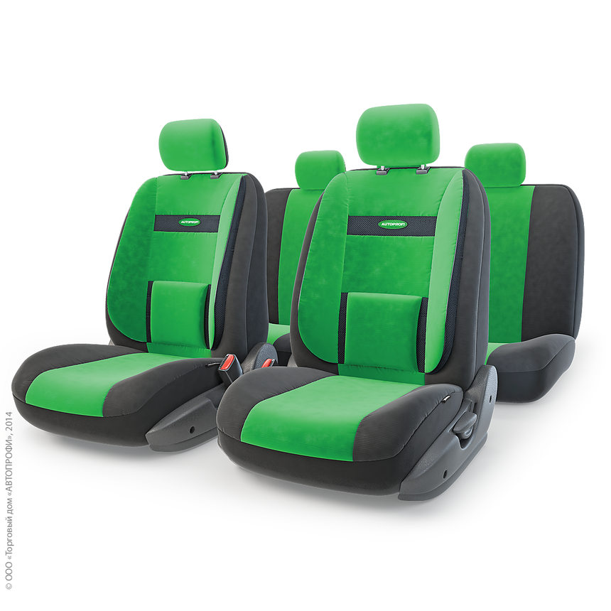 Чехлы на сиденья универсальные COMFORT COM-1105 BK/GREEN Чехлы на сиденья универсальные COMFORT COM-1105 BK/GREEN