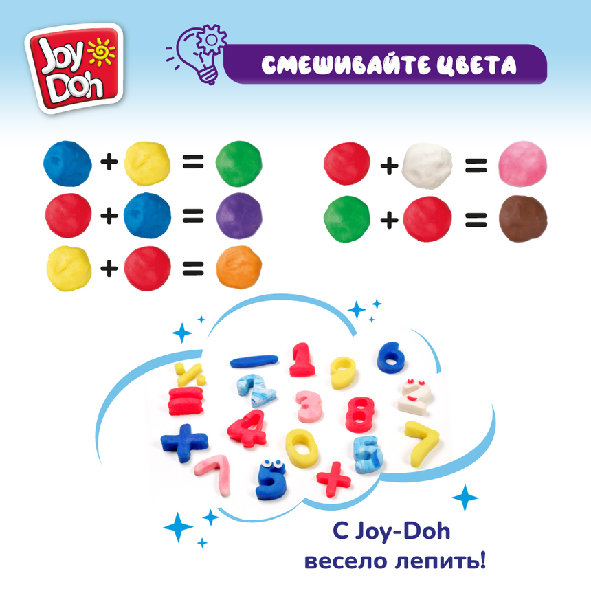 Масса для лепки Joy-Doh, набор УЧИМСЯ СЧИТАТЬ NUMB-200 bag
