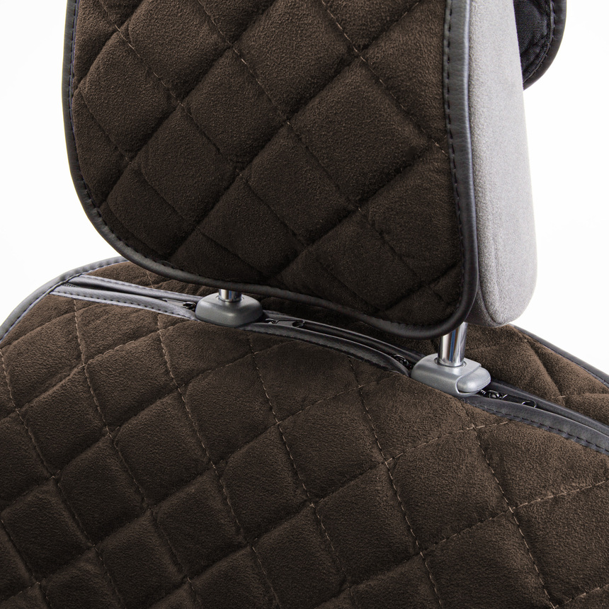 Комплект универсальных накидок на передние сиденья "CarPerformance", 2 шт., алькантара CP-210A BR Комплект универсальных накидок на передние сиденья "CarPerformance", 2 шт., алькантара CP-210A BR