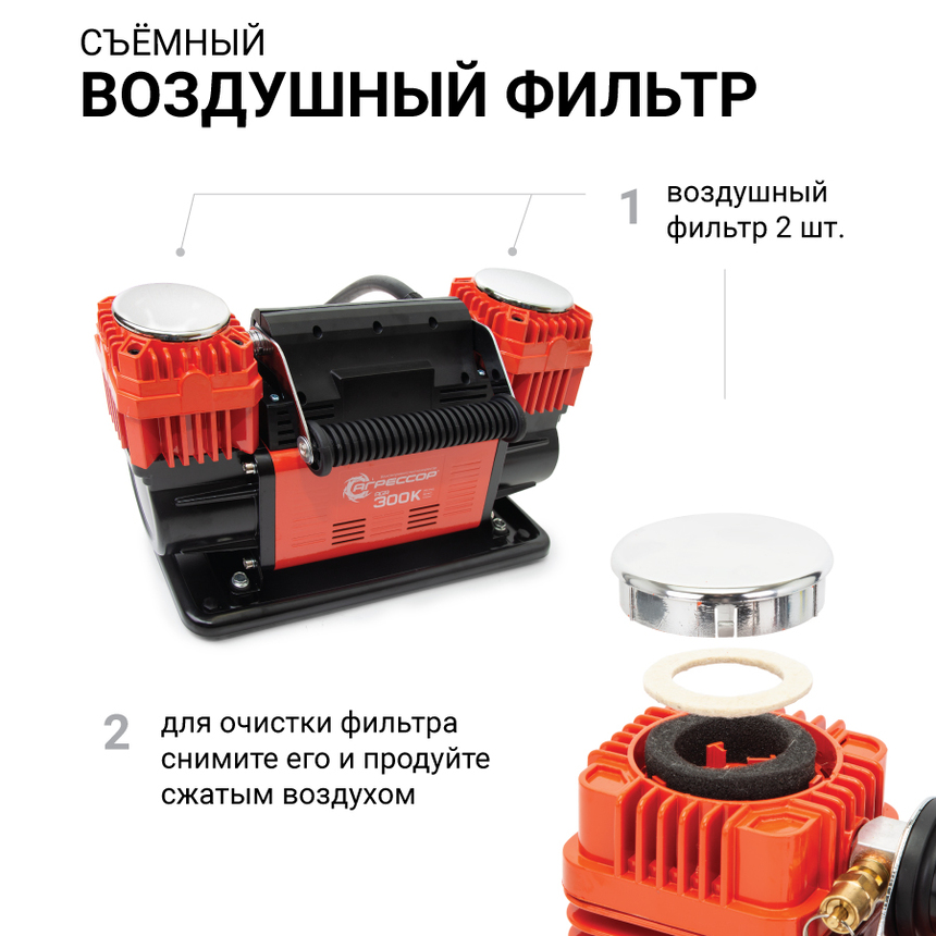 Компрессор воздушный АГРЕССОР, 300 л./мин. AGR-300K