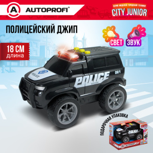 Полицейский джип CITY JUNIOR со световыми и звуковыми эффектами 18 см JU-018/POLC
