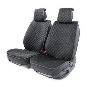 Каркасные накидки на передние сиденья "Car Performance", 2 шт., алькантара CUS-2012 BK/BL Каркасные накидки на передние сиденья "Car Performance", 2 шт., алькантара CUS-2012 BK/BL